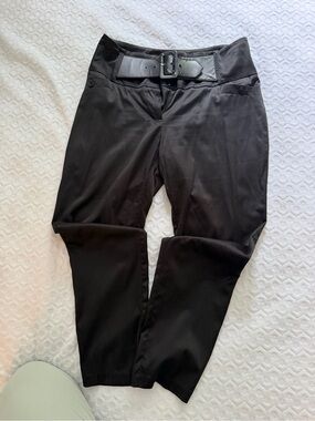 Charlotte Russe Black High-Waist Belted Pants
